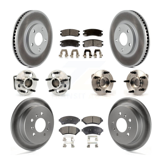 Hub Bearing Coated Brake Rotor & Pads Front Rear Kit (10Pc) For Chevrolet Impala