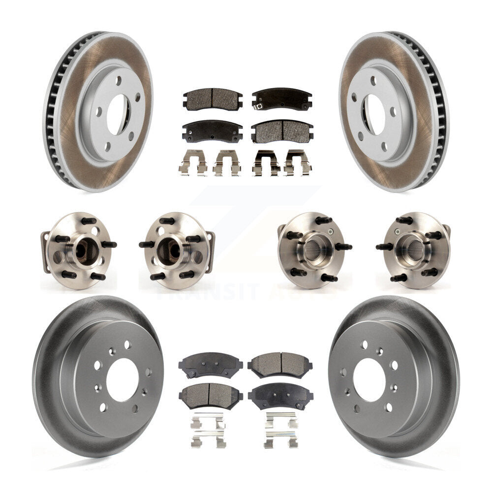 Hub Bearing Coated Brake Rotor & Pad Front Rear Kit (10Pc) For Chevrolet Venture