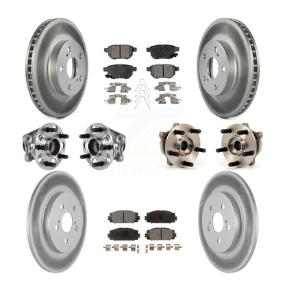 Hub Bearing Coated Disc Brake Rotor & Pad Front Rear Kit (10Pc) For Lexus CT200h