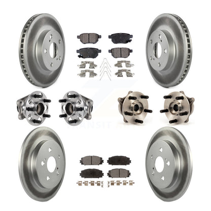 Hub Bearing Coated Disc Brake Rotor & Pad Front Rear Kit (10Pc) For Lexus CT200h