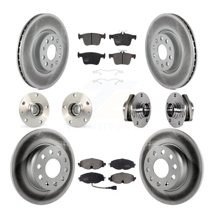 Hub Bearing Coated Brake Rotor & Pad Front Rear Kit (10Pc) For Audi A3 Sportback