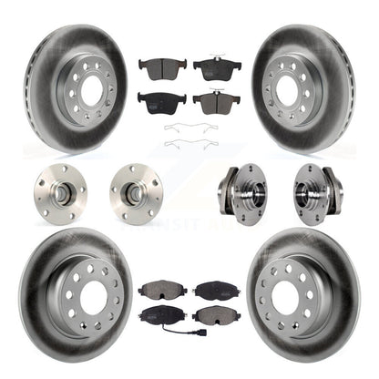 Hub Bearing Coated Brake Rotor & Pad Front Rear Kit (10Pc) For 2016 Audi A3 2.0L