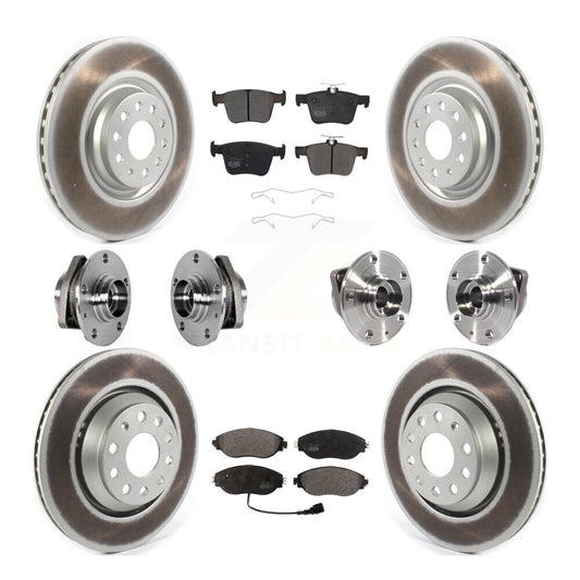 Hub Bearing Coat Brake Rotor Pads Front Rear Kit (10Pc) For Volkswagen Golf R S3