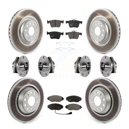 Hub Bearings Coated Disc Brake Rotors And Pads Front Rear Kit (10Pc) For Audi S3