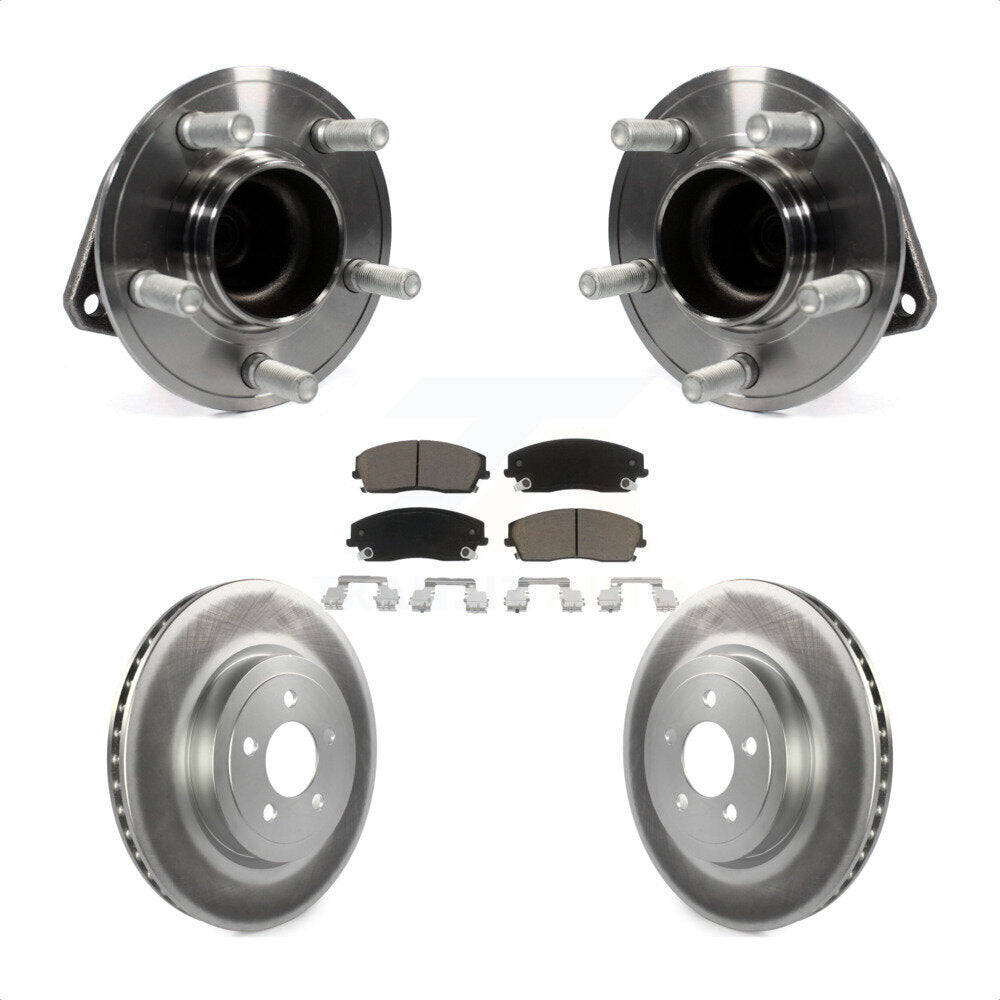 Hub Bearing Coat Brake Rotor Pad Front Kit For 15-18 Dodge Charger RWD with 3.6L