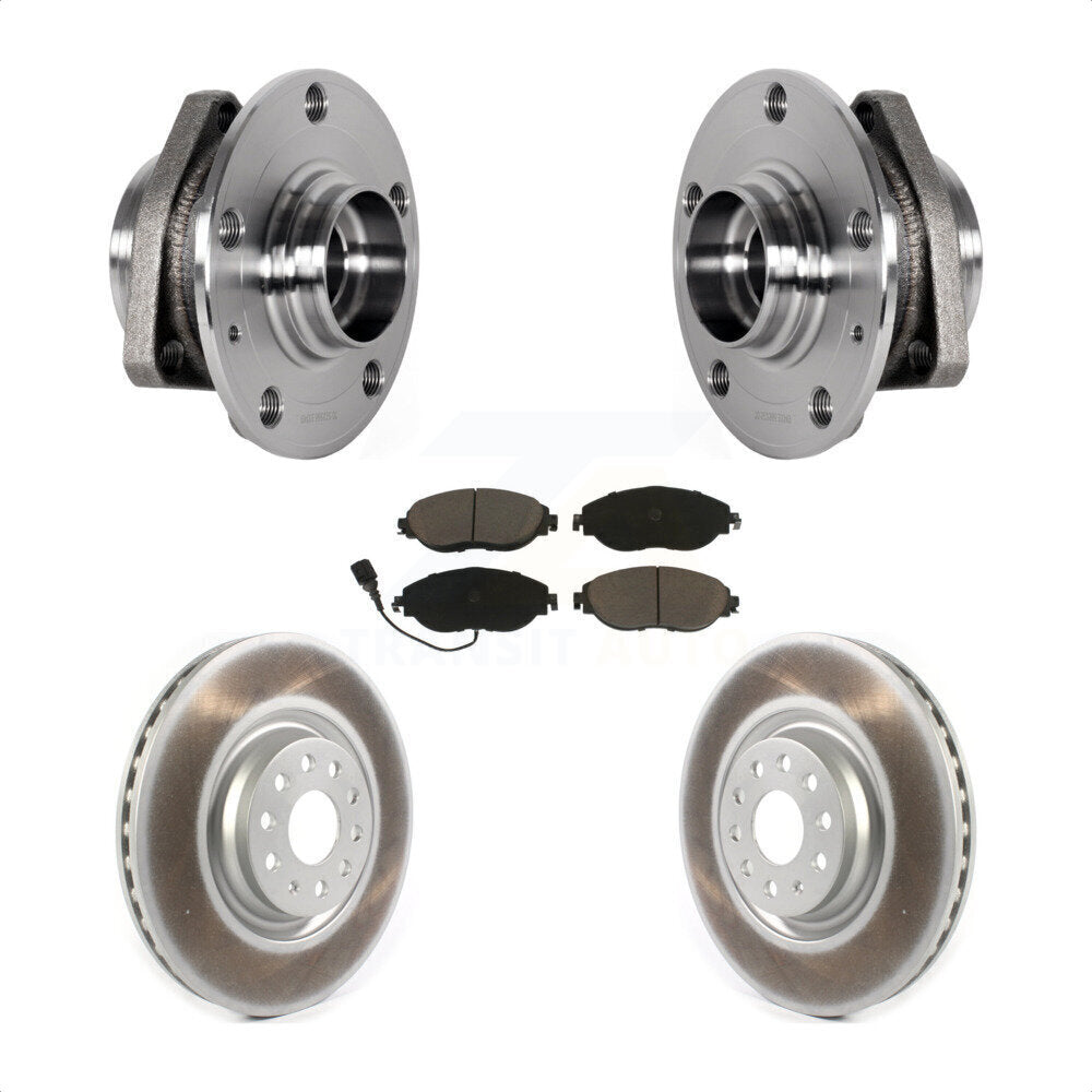 Hub Bearing Assembly Coated Disc Brake Rotors And Pads Front Kit For Audi S3