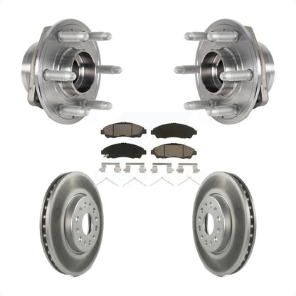 Hub Bearing Coated Brake Rotor & Pad Front Kit For Chevrolet Traverse GMC Acadia