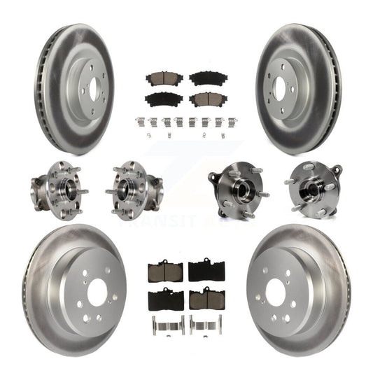 Hub Bearing Coated Brake Rotor & Pad Front Rear Kit (10Pc) For Lexus IS300 IS350