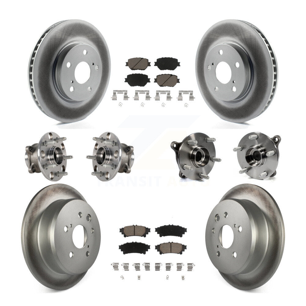 Hub Bearing Coated Disc Brake Rotor & Pads Front Rear Kit (10Pc) For Lexus IS250