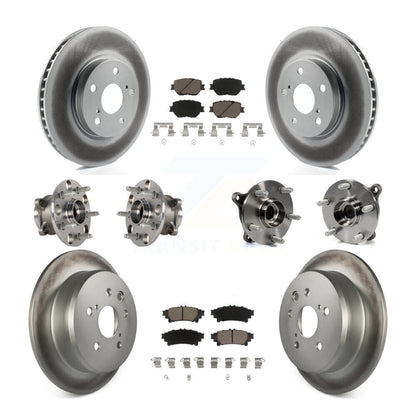 Hub Bearing Coated Disc Brake Rotor & Pads Front Rear Kit (10Pc) For Lexus IS250