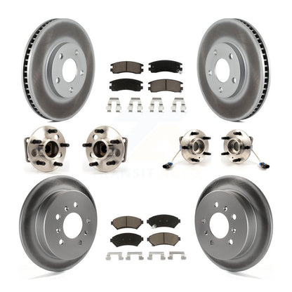 Hub Bearing Coated Brake Rotor & Pads Front Rear Kit (10Pc) For Chevrolet Impala