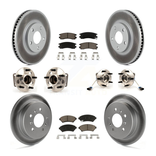 Hub Bearing Coated Brake Rotor & Pads Front Rear Kit (10Pc) For Chevrolet Impala