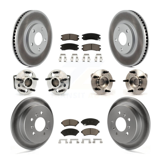 Hub Bearing Coated Brake Rotor & Pads Front Rear Kit (10Pc) For Chevrolet Impala