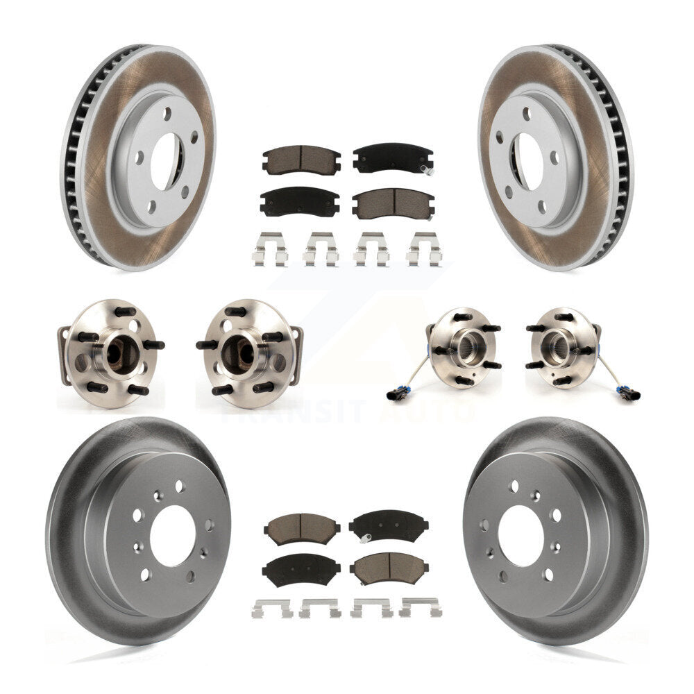 Hub Bearing Coated Brake Rotor & Pad Front Rear Kit (10Pc) For Chevrolet Venture