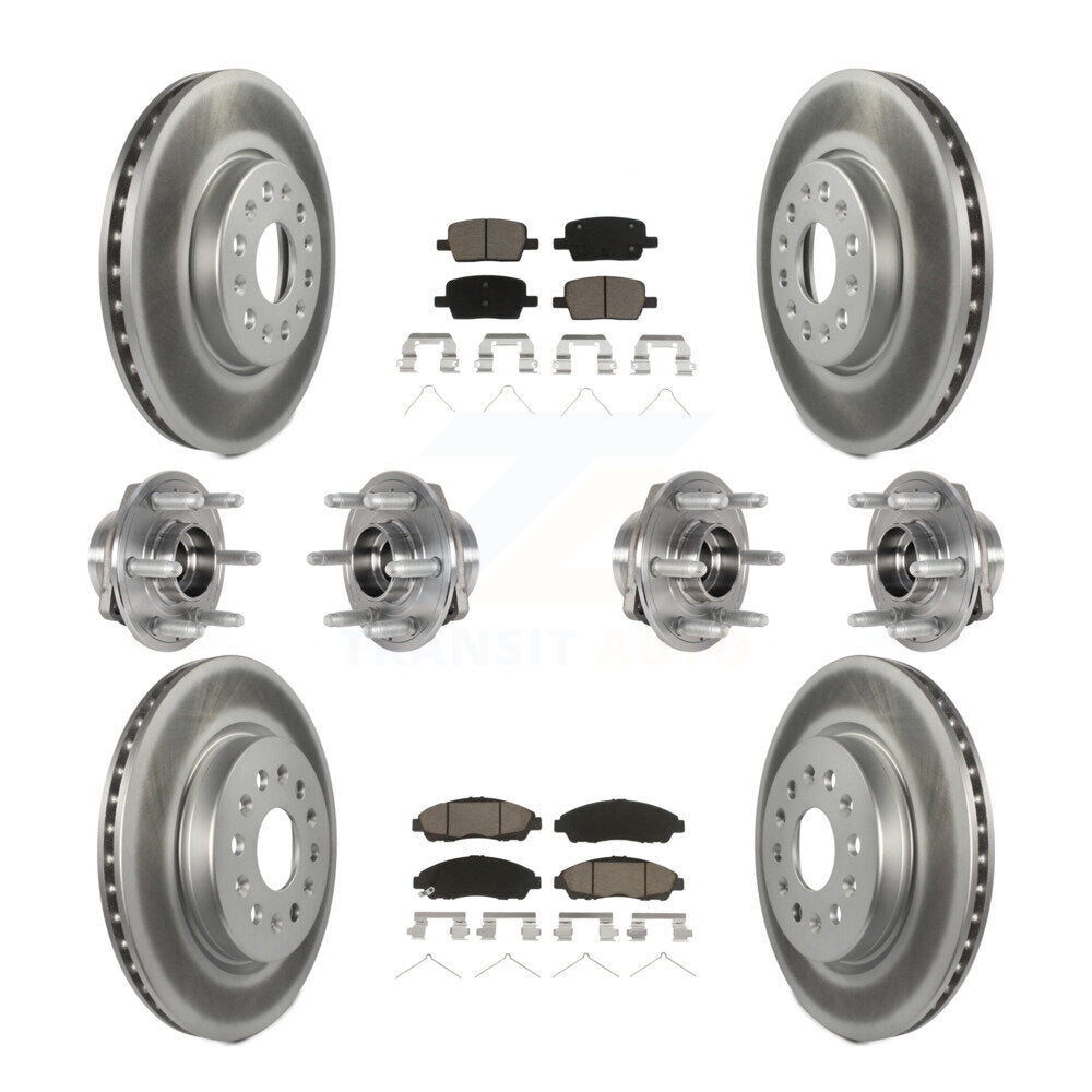 Hub Bearing Coated Brake Rotor Pads Front Rear Kit (10Pc) For Chevrolet Traverse