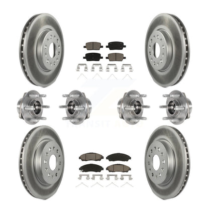 Hub Bearing Coated Brake Rotor Pads Front Rear Kit (10Pc) For Chevrolet Traverse