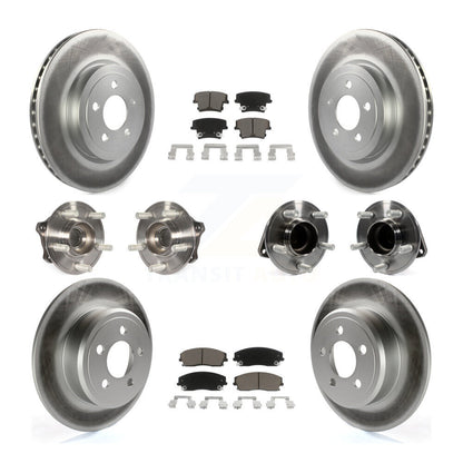 Hub Bearing Coated Disc Brake Rotor Pads Front Rear Kit (10Pc) For Dodge Charger