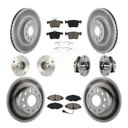 Hub Bearing Coated Brake Rotor & Pad Front Rear Kit (10Pc) For Audi A3 Sportback