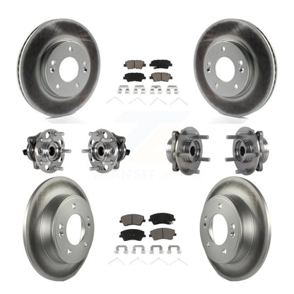 Hub Bearing Coat Brake Rotor Pads Front Rear Kit (10Pc) For Hyundai Elantra 2.0L