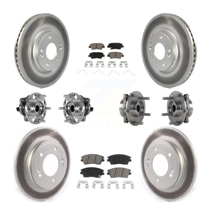 Hub Bearing Coat Brake Rotor Pads Front Rear Kit (10Pc) For Hyundai Elantra 1.6L