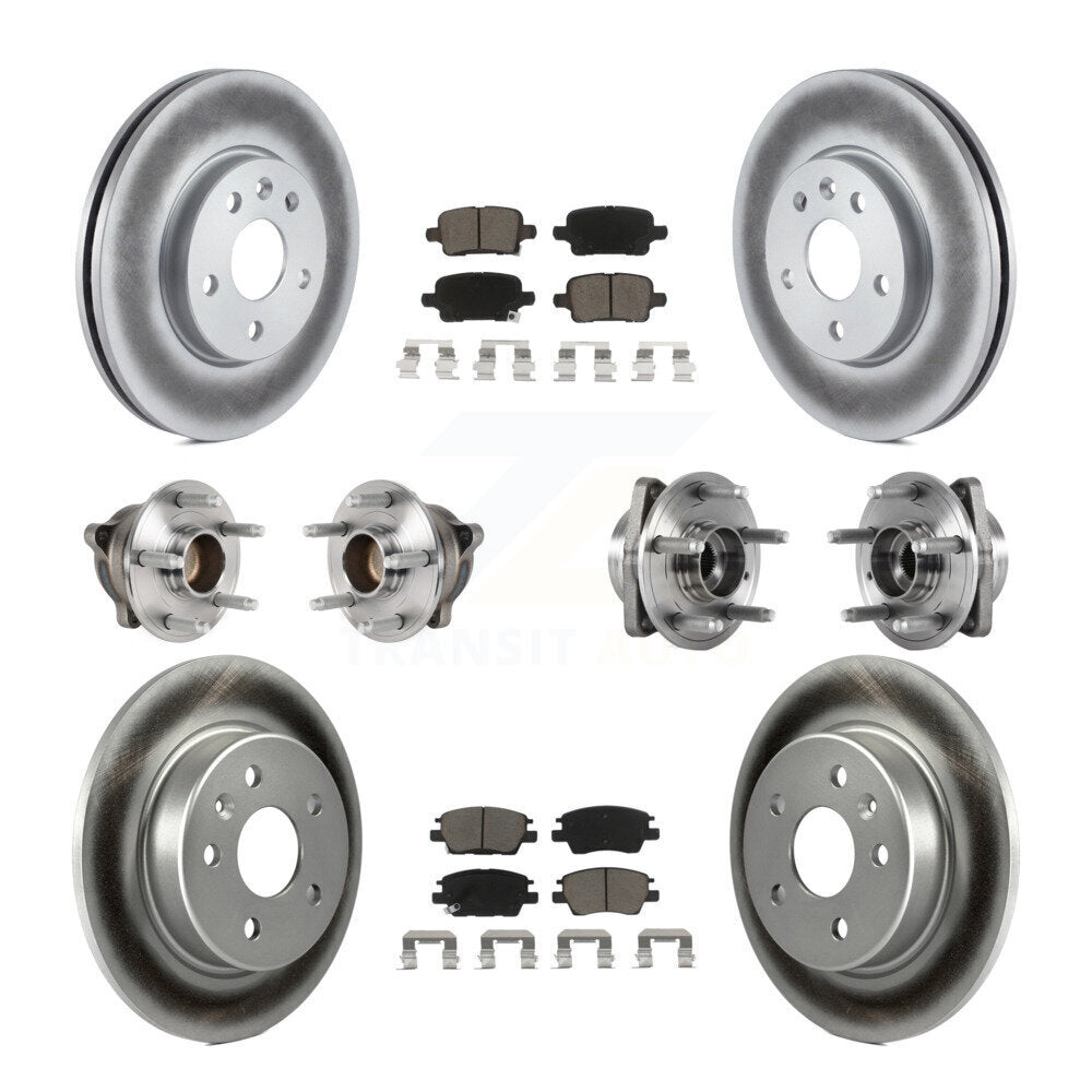 Hub Bearing Coat Brake Rotor Pads Front Rear Kit (10Pc) For Chevrolet Cruze Volt