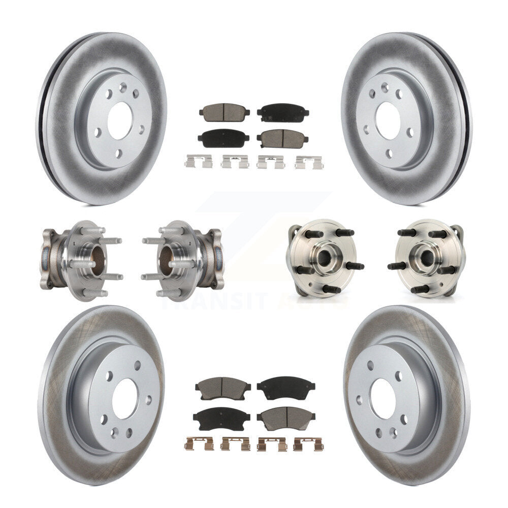Hub Bearing Coated Brake Rotor And Pad Front Rear Kit (10Pc) For Chevrolet Cruze