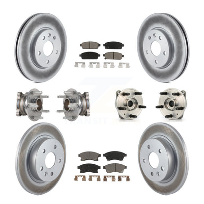 Hub Bearing Coated Brake Rotor And Pad Front Rear Kit (10Pc) For Chevrolet Cruze
