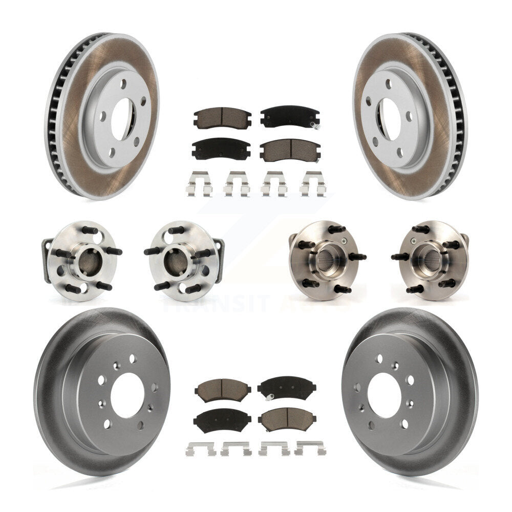 Hub Bearing Coated Brake Rotor Pad Front Rear Kit (10Pc) For Buick Century Regal
