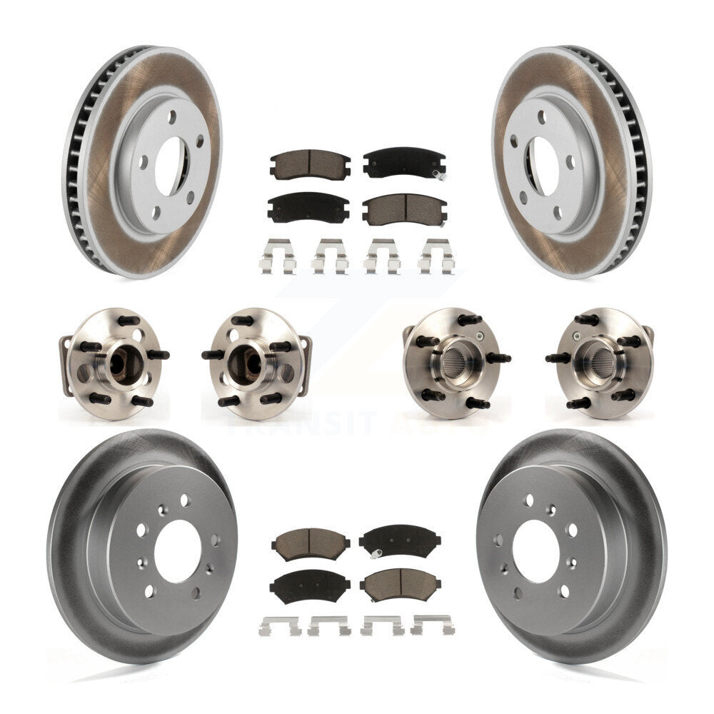 Hub Bearing Coated Brake Rotor & Pad Front Rear Kit (10Pc) For Chevrolet Venture