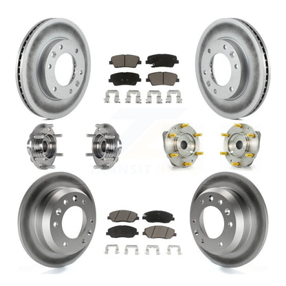 Hub Bearing Coated Brake Rotor Pads Front Rear Kit (10Pc) For Kia Sedona Hyundai