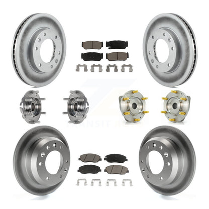 Hub Bearing Coat Brake Rotor Pad Front Rear Kit (10Pc) For Hyundai Entourage Kia
