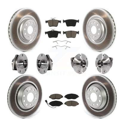 Hub Bearing Coat Brake Rotor Pads Front Rear Kit (10Pc) For Volkswagen Golf R S3