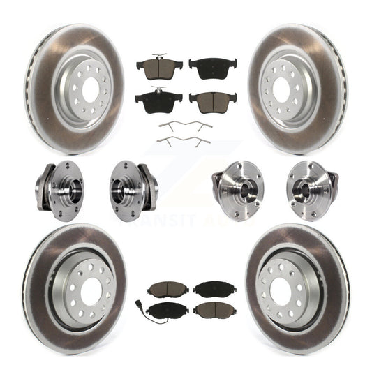 Hub Bearing Coat Brake Rotor Pads Front Rear Kit (10Pc) For Volkswagen Golf R S3
