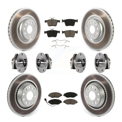 Hub Bearings Coated Disc Brake Rotors And Pads Front Rear Kit (10Pc) For Audi S3