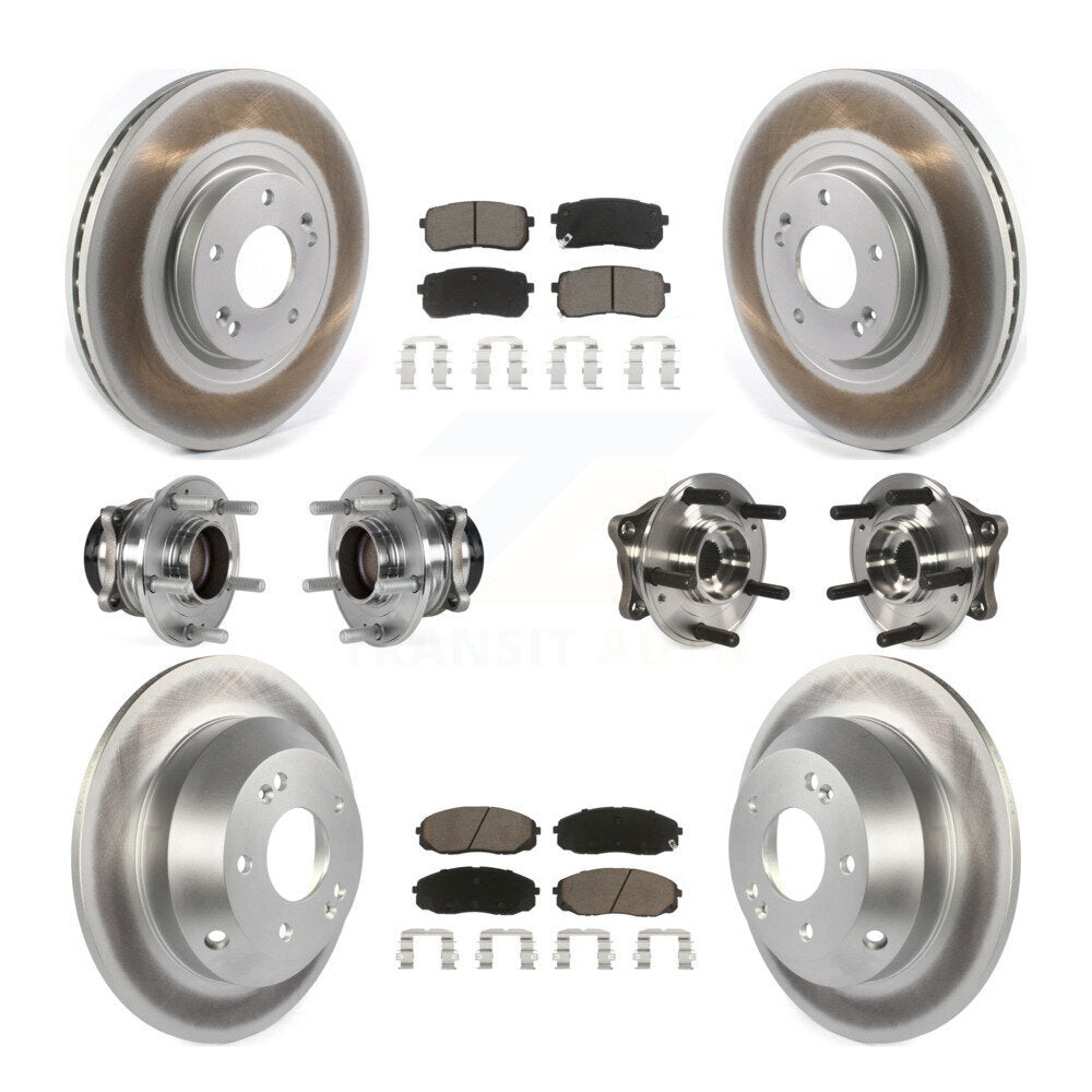 Hub Bearing Coat Brake Rotor Pads Front Rear Kit (10Pc) For 2015-2021 Kia Sedona