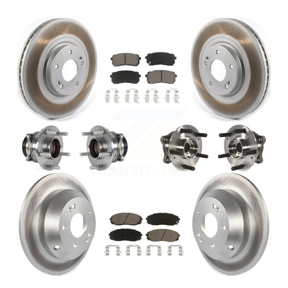 Hub Bearing Coat Brake Rotor Pads Front Rear Kit (10Pc) For 2015-2021 Kia Sedona