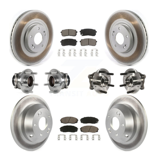 Hub Bearing Coat Brake Rotor Pads Front Rear Kit (10Pc) For 2015-2021 Kia Sedona