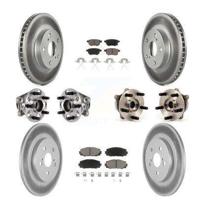 Hub Bearing Coated Disc Brake Rotor & Pad Front Rear Kit (10Pc) For Lexus CT200h