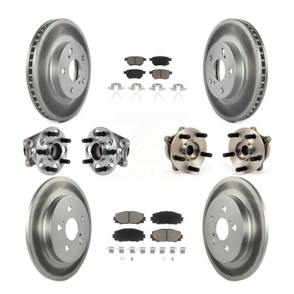 Hub Bearing Coated Disc Brake Rotor & Pad Front Rear Kit (10Pc) For Lexus CT200h