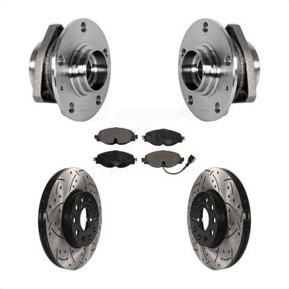 Hub Bearing Assembly Drill Slot Brake Rotor Pads Front Kit For 2016 Audi A3 2.0L