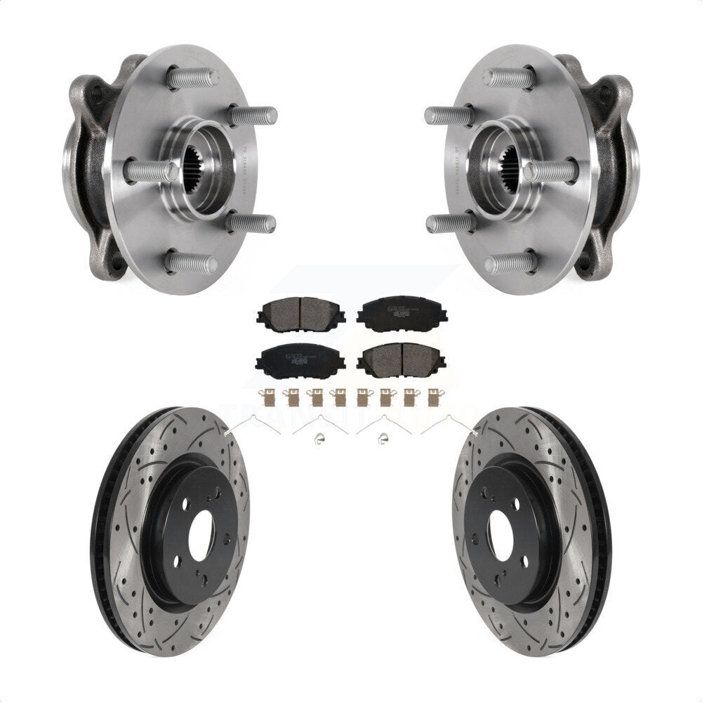 Hub Bearing Drilled Slot Brake Rotor Pads Front Kit For Toyota Camry Lexus ES250