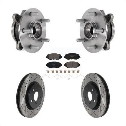 Hub Bearing Drilled Slot Brake Rotor Pads Front Kit For Toyota Camry Lexus ES250