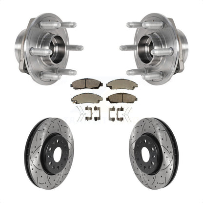 Hub Bearing Coat Drill Slot Brake Rotor Pad Front Kit For Chevrolet Traverse GMC