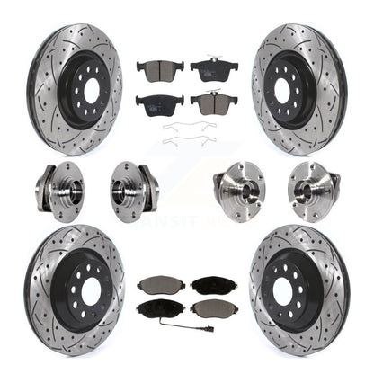 Hub Bearing Coat Brake Rotor Pads Front Rear Kit (10Pc) For Volkswagen Golf R S3