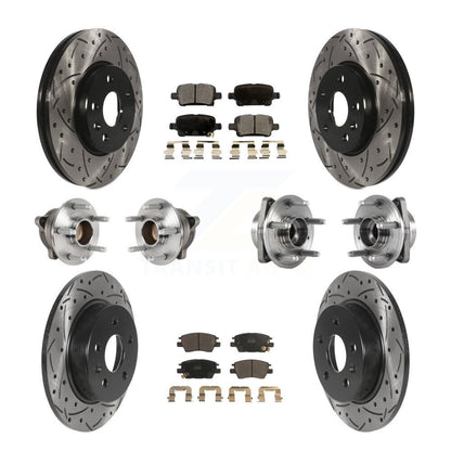 Hub Bearing Coat Brake Rotor Pads Front Rear Kit (10Pc) For Chevrolet Cruze Volt