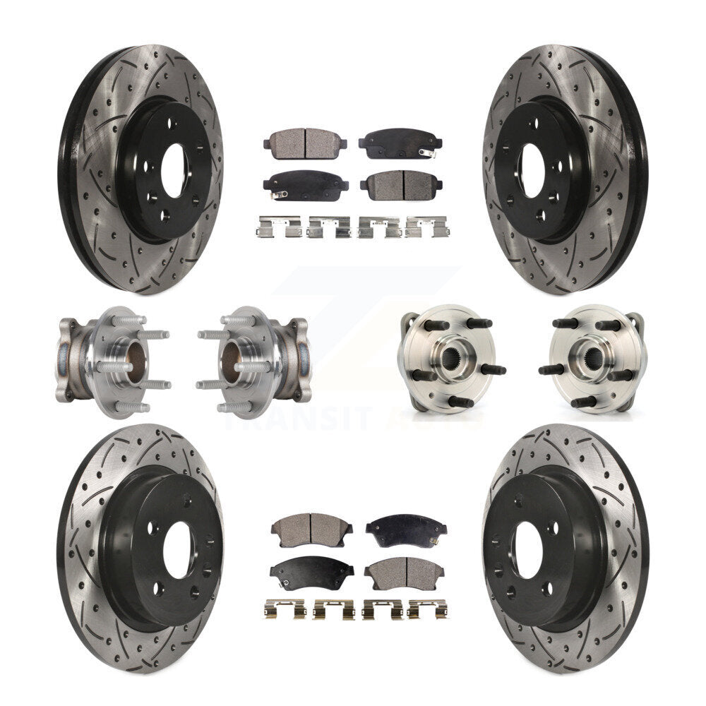Hub Bearing Coated Brake Rotor And Pad Front Rear Kit (10Pc) For Chevrolet Cruze