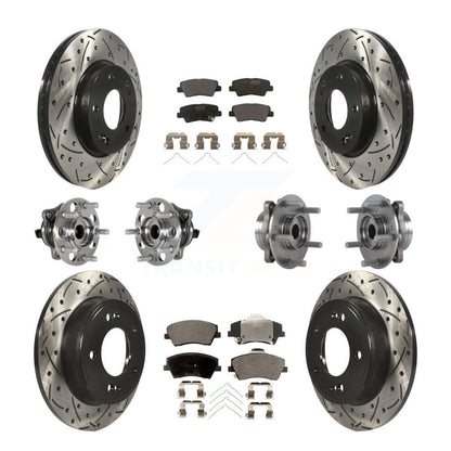 Hub Bearing Coat Brake Rotor Pads Front Rear Kit (10Pc) For Hyundai Elantra 2.0L