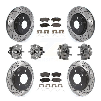 Hub Bearing Coat Brake Rotor Pads Front Rear Kit (10Pc) For Hyundai Elantra 1.6L