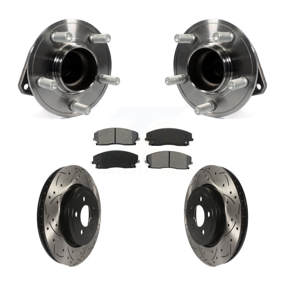 Hub Bearing Drill Slot Brake Rotor Pad Front Kit For Dodge Charger RWD with 3.6L