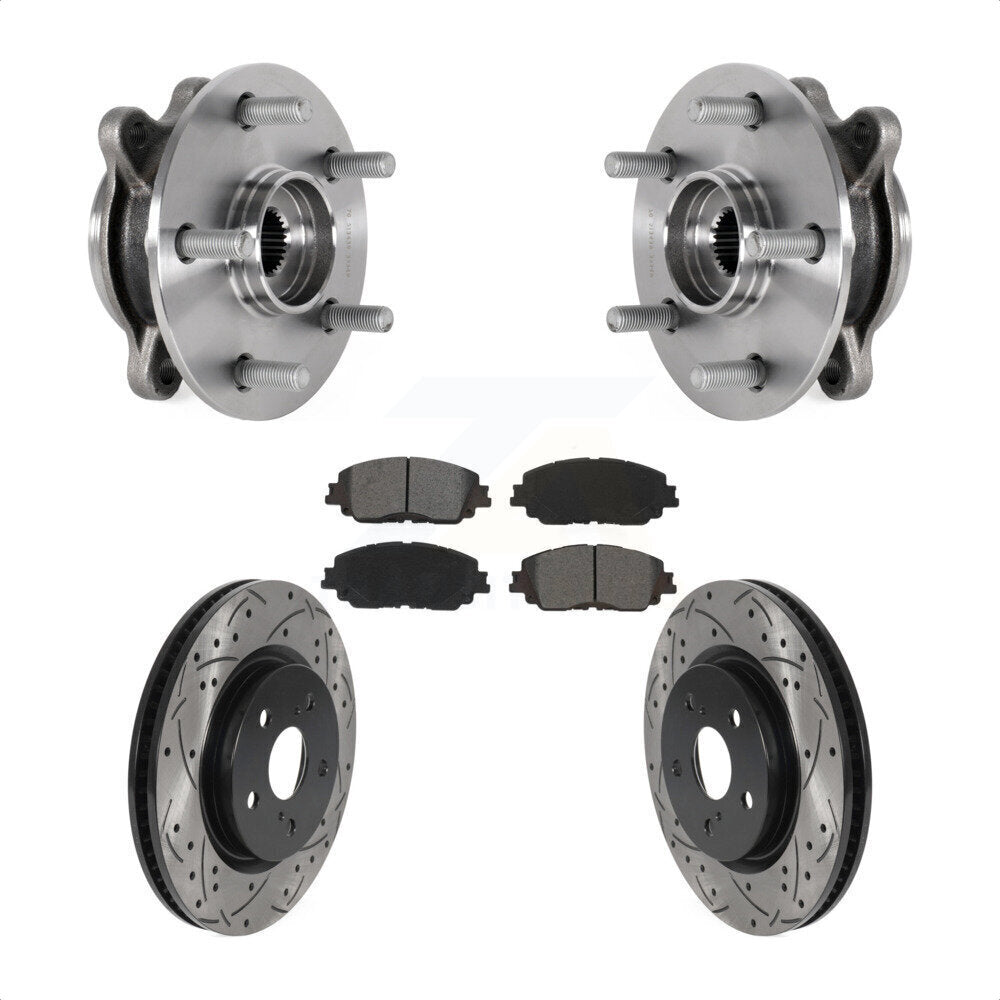 Hub Bearing Drilled Slot Brake Rotor Pads Front Kit For Toyota Camry Lexus ES250